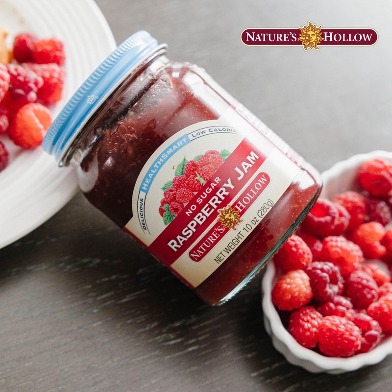 Nature's Hollow Raspberry Jam: Sugar Free Jam and Preserves, Low
