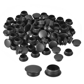 uxcell 200Pcs Screw Hole Plugs, 12mm(15/32") Dia Plastic Snap in Locking Hole Covers Flush Type Caps for Furniture Cabinet Cupboard, Black