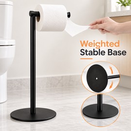 Freestanding Stainless Steel Toilet Paper Holder Bathroom Stand – Modern Rust-Resistant Tissue Roll Rack