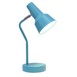 Simple Designs LD1078-CYN 15.2" Sleek Essentials Metal Cone Shade Desk Lamp with Adjustable Shade, for Office, Desk, Nightstand, Dorm, Cyan Blue