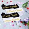 LXYXUUN Prom Royalty Sashes 6 Pack, Glitter Gold Black Prom
