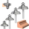 Akylin 4Pcs Table Edge Ogee Bits Set,1/4" Shank,Ogee Fillet Bits
