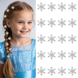 YISSION 20 Pcs Mini Rhinestone Snowflake Hair Clips Cute Crystal Hair Clips Silver Decorative Hair Pins Wedding Hair Barrettes Bridal Hair Accessories for Girls Women