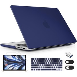 Lepeoac for MacBook Pro 16 inch Case 2021 2022 2023 2024 Release A3186 A3403 M4 A2991 M3 A2780 M2 A2485 M1 Pro/Max, Hard Shell Case with Screen Protector & Keyboard Cover, Matte Navy Blue