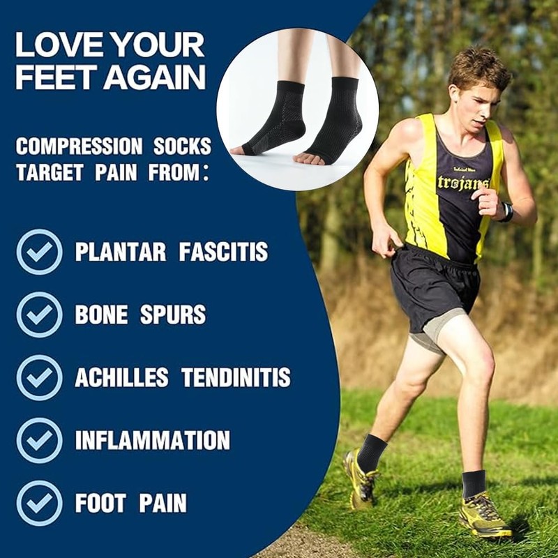 QKEPCY Ankle Compression Stockings Women Men Foot Compression Ankle Support