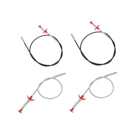 LALAFINA 4 piezas Herramienta Flexible para Destapar Drenajes de Acero Inoxidable con Cuádruple para Limpieza Cocina y Baño Accesorios Duraderos para Desagüe