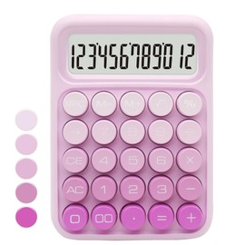 Gradient Pink Calculator, UPIHO Standard Calculator,12 Digit Display and Big Buttons,Pink Office Supplies and Desk Accessories,Cute Office and School Accessory