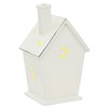 Mr Crimbo Light Up House Christmas Decoration Silver White Ceramic