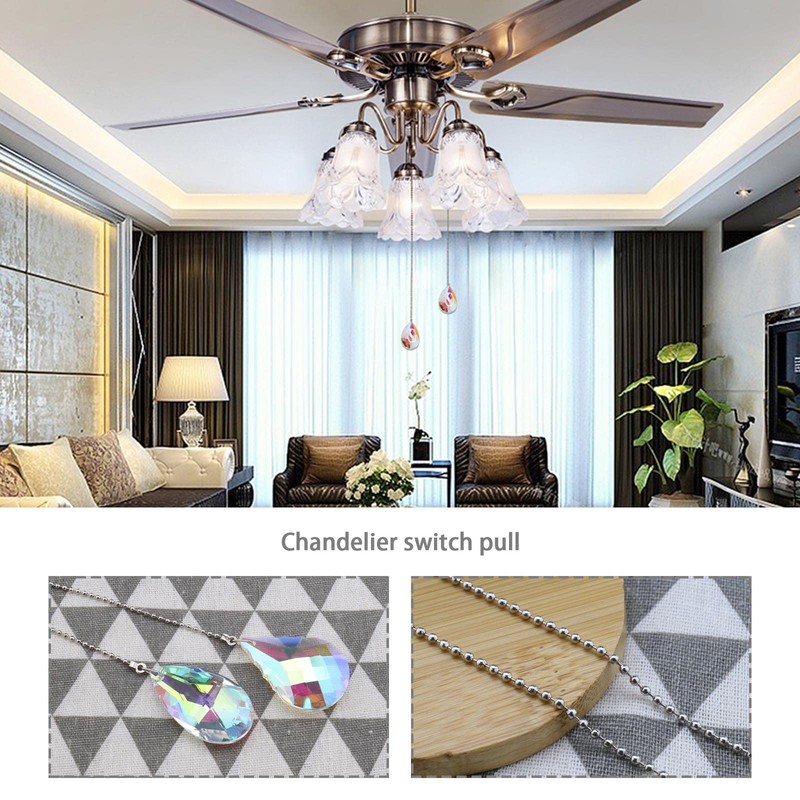 eMagTech 4Pcs Pull Chain Extension Connector Pull Cord Light Bathroom