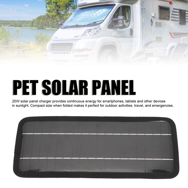 Portable Monocrystalline PET Solar Panel 20W 22 Percent Efficiency Solar