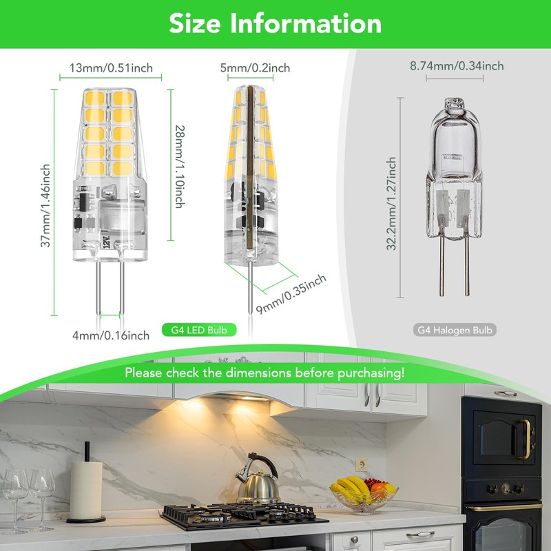 BUBO 40 Pack G4 LED Bulb 2W Equivalent 30W 3000K