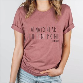 Always Read The Fine Print I'm Pregnancy T-Shirt Women Funny Maternity Shirt Casual Letter Print Graphic Tee Tops (As Shown, XL)