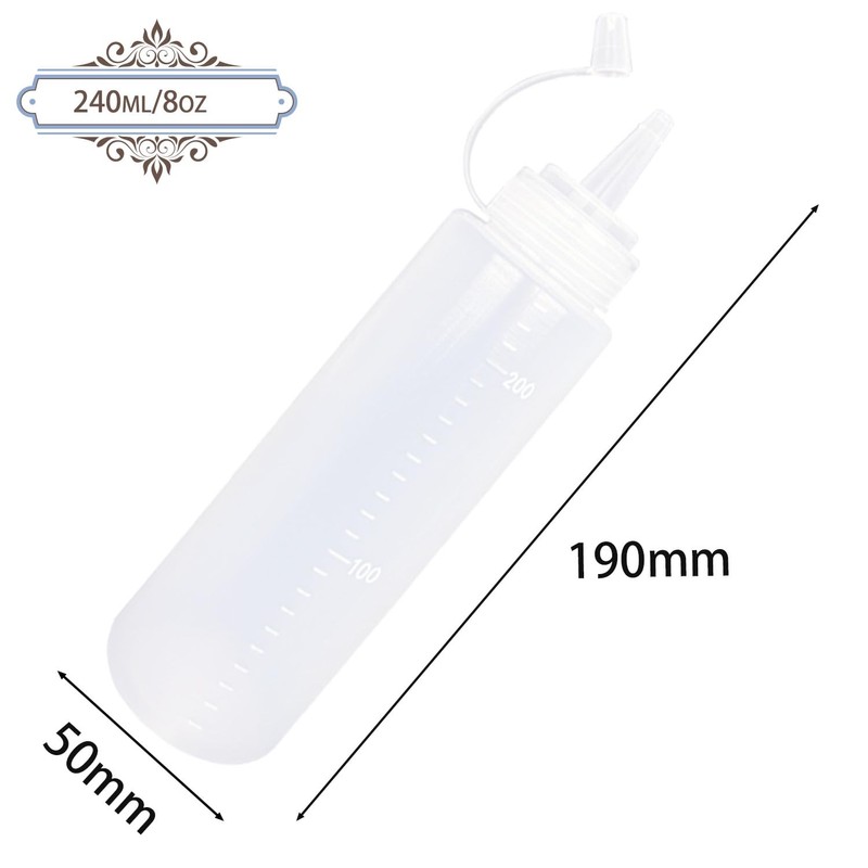 JinPhon Pack of 6 250 ml 8 oz Plastic Squeeze