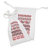 Lunarable Ukrainian Fabric Pouch Set of 2, Romantic Floral Bouquet