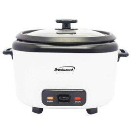 Brentwood 10-Cups Uncooked/20-Cups Cooked Electric Rice Cooker with Measuring Cup and Spatula, White