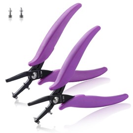 SPEEDWOX 2 Piece Set, 0.06 inch (1.5 mm), 0.07 inch (1.8 mm), Small Hole Punch, 1 Hole, Hole Punch, Punching Plier, Metal Hole Punch Tool, Includes Spare Pin, Metal Hole Punch, Replacement Pin, Hand