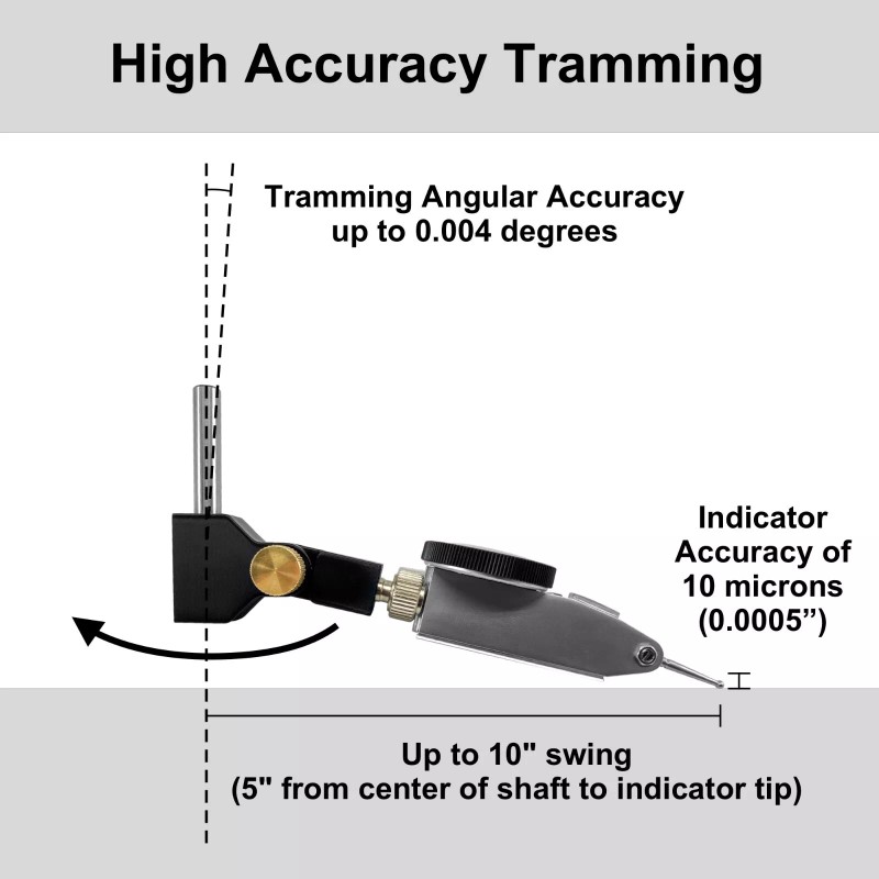 Colorado Toolworks High-accuracy CNC TRAM TOOL, with Dial Test Indicator,