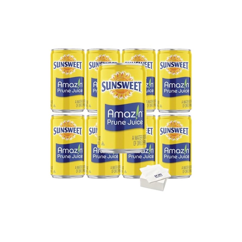 Sunsweet Prune Juice, 7.5oz Mini Cans, (Pack of 8) with
