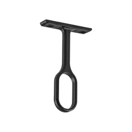 Gedotec Cupboard Rail Bearing Centre Support Bracket for Clothes Rail Oval – Tubes | Metal Black Matt | Wardrobe Rail Holder for Oval Rod 30 x 15 mm | 1 Piece - Rod Holder Coat Rail