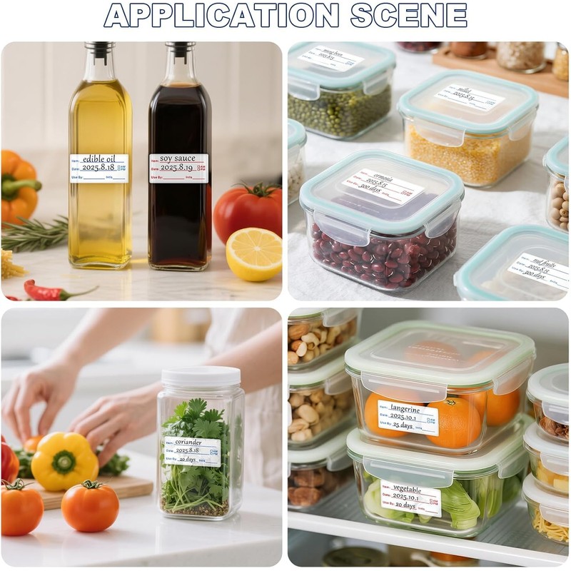 1000 Pieces Removable Food Labels, 1 x 2 Inch Date