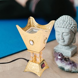 OSALADI Electric Incense Burner Plug in Incense Burner Bakhoor Iron Burner Frankincense Resin Burner Middle Eastern Yoga Spa Aromatherapy Burner (uk Plug)