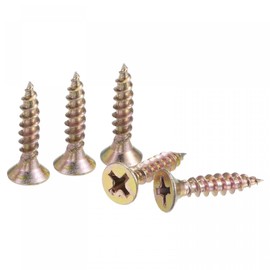 uxcell M4 x 20mm Wood Screws Phillips Flat Head Carbon Steel Color Zinc Plated Self Tapping Screws 100pcs
