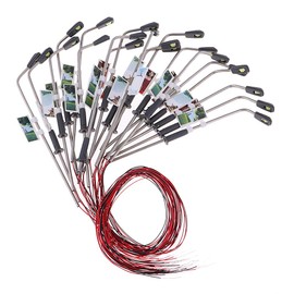 Fenteer 20 Pieces Ho 1:200 Degree Graduation Street Lights Street Lamp Landscape Railway Accessories