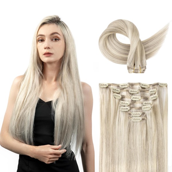 SoBeauty Clip in Hair Extensions Real Human Hair, Remy Hair