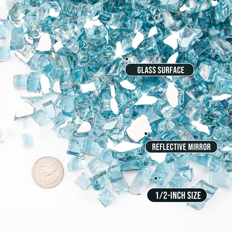 Skyflame 10-Pound Fire Glass for Fireplace Fire Pit and Landscaping,