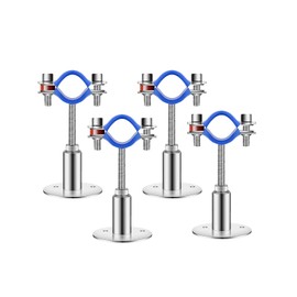 Niciksty 304 Stainless Steel Wall Mount Pipe Bracket Clamp, Wall Ceiling Mount Pipe Supports Adjustable Height 1.97"- 3.94" (50-100mm), Suitable for OD Pipe 25-27mm