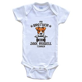 My Brother is A Jack Russell Terrier Cute Dog Breed Baby Bodysuit, 24 Months White