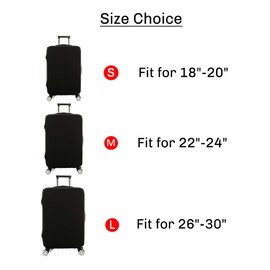 Bluecookies Elastic Travel Luggage Cover Spandex Anti-Scratch Suitcase Cover Protector (Black(M:33.5”x23.1”inch))