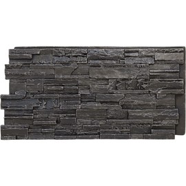 EverStone Cascade Faux Stone Panel, 48 5/8"W x 24 3/4"H x 1 1/4"D, Dark River Color