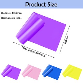 4 PCS Resistance Bands 1.5M/4.9Ft Exercise Bands Rubber Workout Bands Physio Bands for Strength Training Yoga Gym Pilates Fitness (4 Colours)