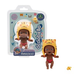 Cicciobello Amicci Animal Cuties Tiger Boy Mini Figure with Hat and Tail on the Nappy for Girls from 3 Years CC038400, Giochi Preziosi