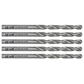 CUTHARD 4.9 mm, Pack of 5, HSS Jobber Drill, Straight Shank, 86mm OAL, Flute Length 52mm
