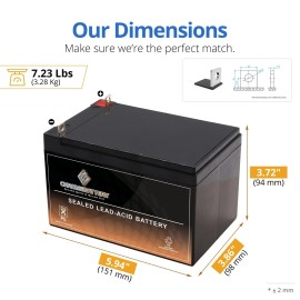 CB CHROMEBATTERY 12V 12AH SLA Battery Nut and Bolt Terminals