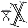 Jdfdexc Keyboard Stands and Bench Set,Double-X Keyboard Stand Adjustable &