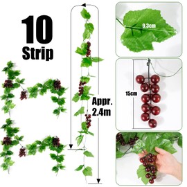 BOFUNX 30pcs Artificial Grapes Fake Grapes Artificial Grapes Decoration Grape Cluster Plastic Simulation Fruit Grapes for Home Garden Indoor and Outdoor Autumn
