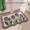 Wave-Shaped Tulip Bath Mat, Soft Non-Slip Fluffy Fresh Flowers Bathroom