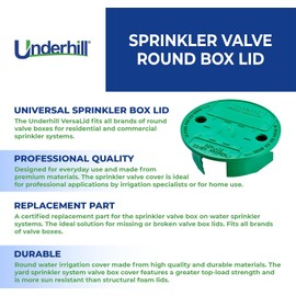 Underhill Sprinkler Valve Round Box Lid, VersaLid 6 Inch to 7 Inch Universal Cover for Automatic Irrigation System, Green, VL-6