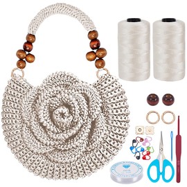 ACRNIGHEET Crochet Kit for Beginners Crochet Purse Bag for Women DIY Tote Bag Making Kit with Step-by-Step Tutorials Hobbies Project for Starter Boho Style Gift for Friends (Pearl White)