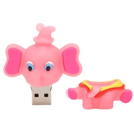 Cartoon U Disk Compatible Optional Memory Cute Elephant Memory Stick for Data Storage Transmission Sharing128GB
