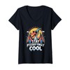 Womens Stay Pterrifyingly Cool Pterodactyl Prehistoric Art V-Neck T-Shirt
