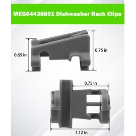 2Pack MEG64438801 Dishwasher Rack Stop Clips Fits for LG Dishwasher,Replaces AP6237065 4512016,PS12081829,0061 1474,1559846