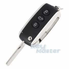 KeyMaster Keyless Remote Key Shell Case Fob 4 Btn for Bentley Continental GT GTC 2006-2016