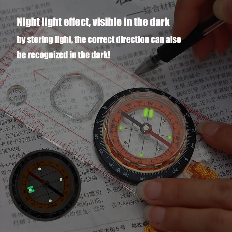 2 PCS Compass Navigation Set Clear Waterproof Orienteering Compass with