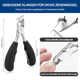 6 Piece Professional Toenail Pliers Set, Super Sharp Nail Clippers Made of Stainless Steel for Thick and Ingrown Strong Toenails, Toenail Scissors for Seniors, Pedicure Set for Paronychia