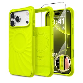 COFFKER - Funda compatible con 17 Pro Max, [cobertura de botón de control de cámara] + protector de visualización, funda de silicona líquida Vortuxe a prueba de golpes 17 Pro Max de 6.9 pulgadas
