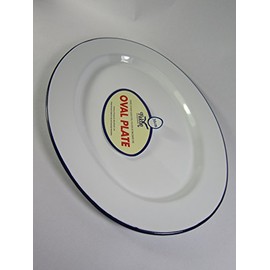 Falcon 1 x Enamel Oval Enamel Plate Platter Serving Dish 36cm